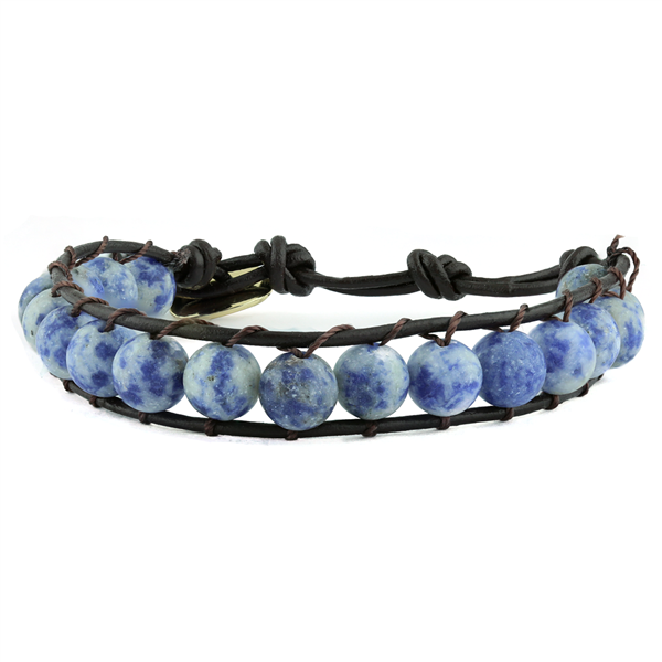 BLUE STONE BEAD WRAP BRACELET