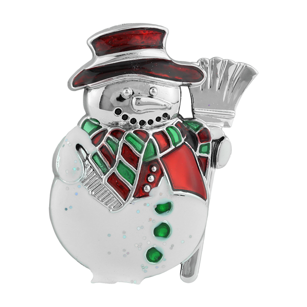 THE SPARKLING SNOWMAN PIN BROOCH