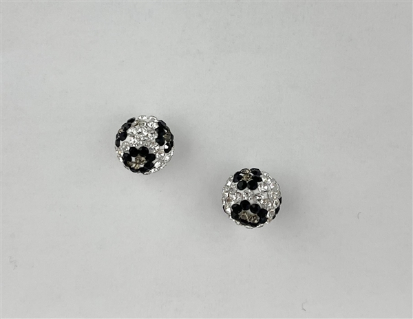 Fashion Diamond & Jet Cubic Zirconia Crystal Stud Earrings