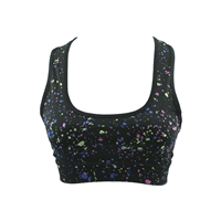 Black Seam Colorful Splattered Sports Bra