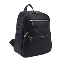 Black Multi Zipped Pocket Fashion Backpack