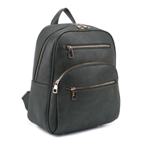 Dark Olive Multi Zipped Pocket Fashion Backpack