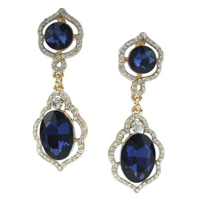 BLUE STONE DROP EARRINGS