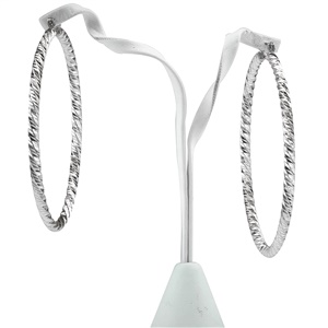 SILVER TWISTED HOOP EARRINGS