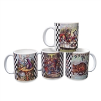 Alice in Wonderland Mugs, Set of Four