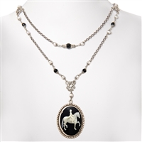 Elegant Dressage Cameo Necklace