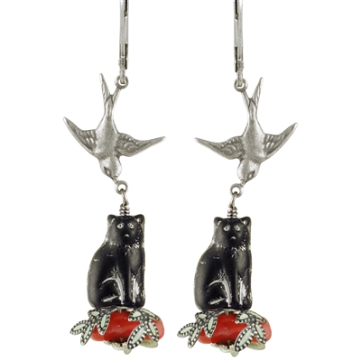 Go Away Cat Earrings