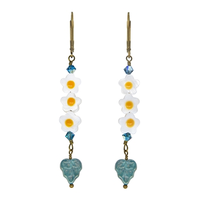 Dragonfly and Daisies Earrings