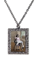Little Girl Giving Boy a Spanking Frame Necklace