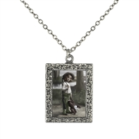 Vintage Photo Pendant Necklace - Teddy Bear Killer