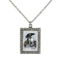 Skull and Raven Art Frame Necklace
