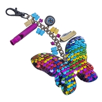 Multicolored Sequin Butterfly Emergency Purse Backpack Charm