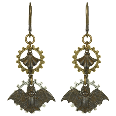 Steam Bat Steampunk Earrings