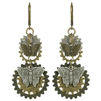 Butterfly Tapestry Steampunk Earrings