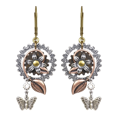 Steampunk Floral Earrings