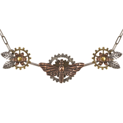 Steampunk Moth Necklace