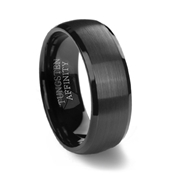 Black Brushed Tungsten Wedding Ring Band