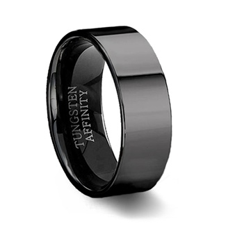 Polished Black Tungsten Ring