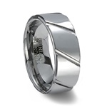 Polished Finish Tungsten Carbide Ring & Diagonal Grooves