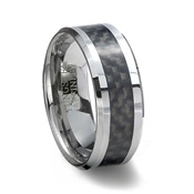 Tungsten Carbide Ring & Black Carbon Fiber Inlay