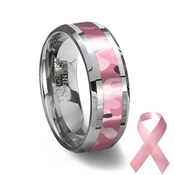 Pink Camouflage Tungsten Wedding Ring