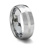 Polished Tungsten Wedding Ring Satin Center