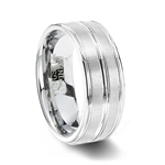 Brushed White Tungsten Wedding Band