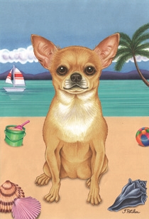 Chihuahua on the Beach Flag SaltyPaws.com