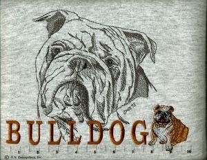 English Bulldog Classic Embroidered Tee Shirt or Sweatshirt, Clothing for Dog and Cat Lovers at www.saltypaws.com