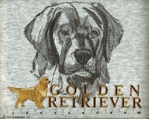 Golden Retriever Classic Embroidered Tee Shirt or Sweatshirt, Clothing for Dog and Cat Lovers at www.saltypaws.com
