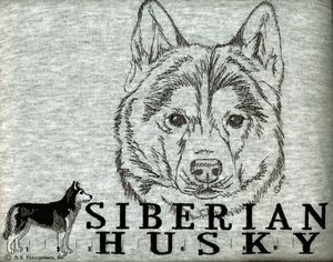 Siberian Husky Classic Embroidered Tee Shirt or Sweatshirt, Clothing for Dog and Cat Lovers at www.saltypaws.com