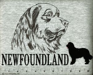 Newfoundland Classic Embroidered Tee Shirt or Sweatshirt, Clothing for Dog and Cat Lovers at www.saltypaws.com
