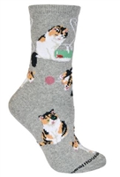Calico Cat Novelty Socks SaltyPaws.com