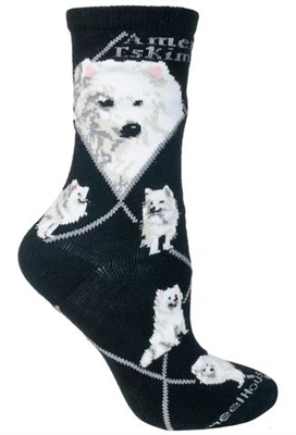 American Eskimo Novelty Socks SaltyPaws.com