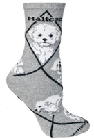 Maltese Puppy Cut Novelty Socks SaltyPaws.com