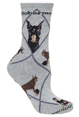 Doberman Novelty Socks SaltyPaws.com