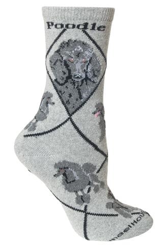 Gray Poodle Novelty Socks