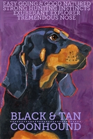 Coonhound Black & Tan Artistic Fridge Magnet SaltyPaws.com