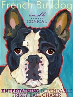 French Bulldog Black And White Artistic Fridge Magnet SaltyPaws.com