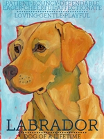 Labrador Retriever Yellow Artistic Fridge Magnet SaltyPaws.com