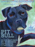 American Pit Bull Terrier Black Artistic Fridge Magnet SaltyPaws.com