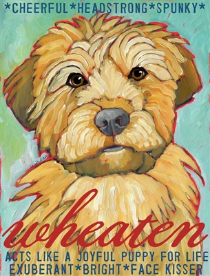 Wheaten Terrier Artistic Fridge Magnet SaltyPaws.com