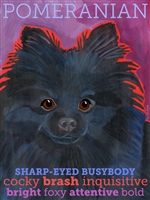 Pomeranian Black Artistic Fridge Magnet SaltyPaws.com