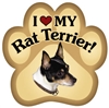 Rat Terrier Paw Magnet for Car or Fridge