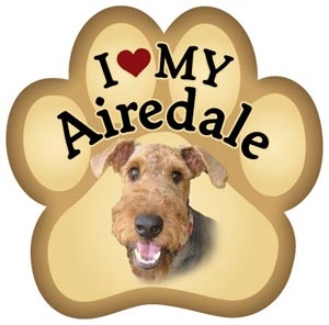 Airedale Paw Magnet for Car or Fridge