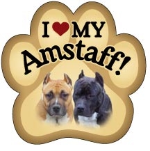 American Staffordshire Paw Magnet for Car or Fridge
