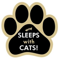 Sleeps with Cats Paw Magnet for Car or Fridge