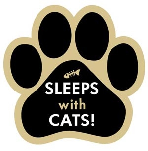Sleeps with Cats Paw Magnet for Car or Fridge