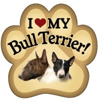 Bull Terrier Paw Magnet for Car or Fridge