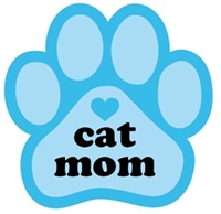 Cat Mom Paw Magnet for Car or Fridge blue